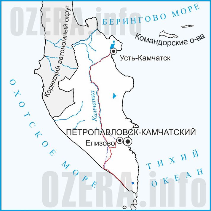 Карта камчатского края с населенными пунктами в хорошем разрешении